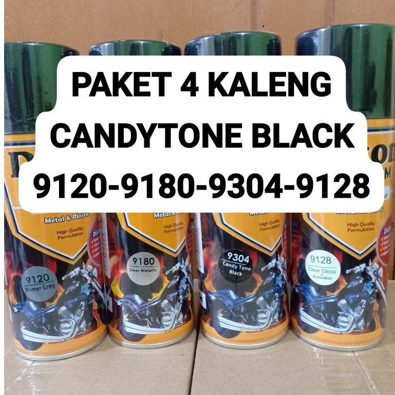 PAKET LENGKAP WARNA CANDYTONE 4 PCS DITON PREMIUM Pilok Cat Semprot Candy Tone (Epoxy - Met Silver - Candy Tone - Clear) 4pcs x 400ml