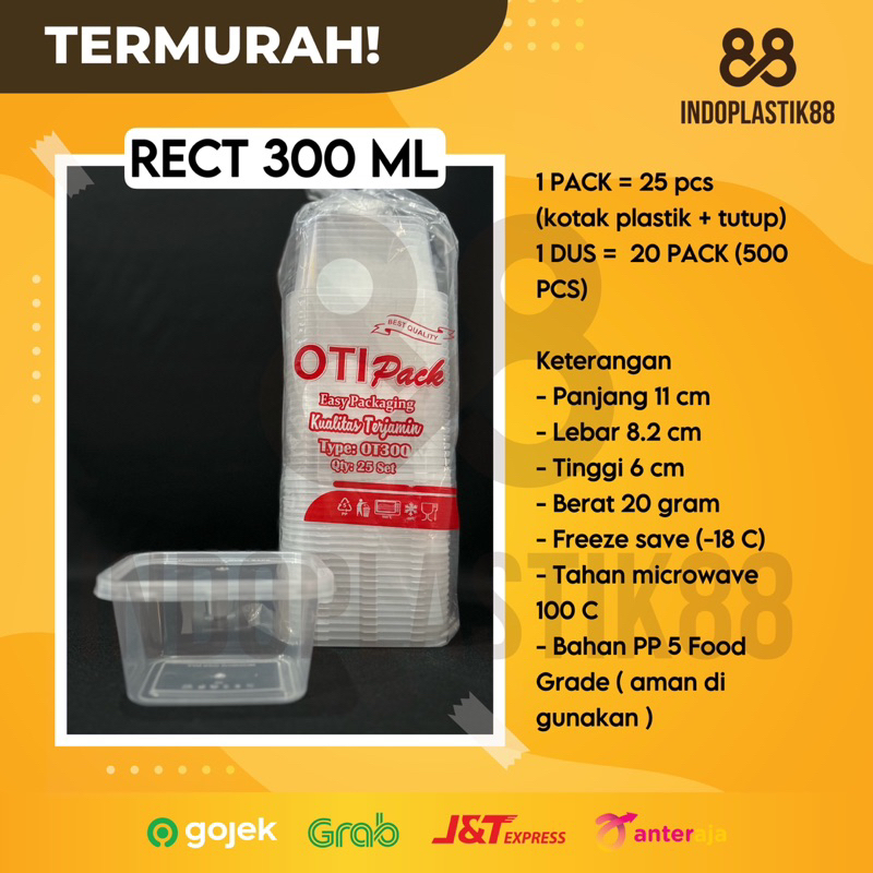 300 ML Thinwall / Food Container Makanan / Kotak Makan Plastik - OTIPACK
