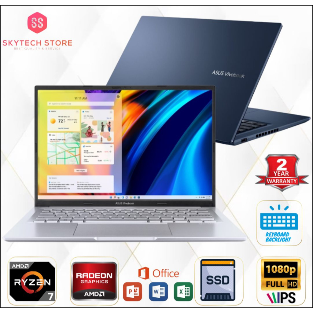 Asus Vivobook M1402IA Amd Ryzen 7 4800H Ram16Gb Ssd512Gb Fhd Ips Windows 11 &amp; Ohs 2021 Original