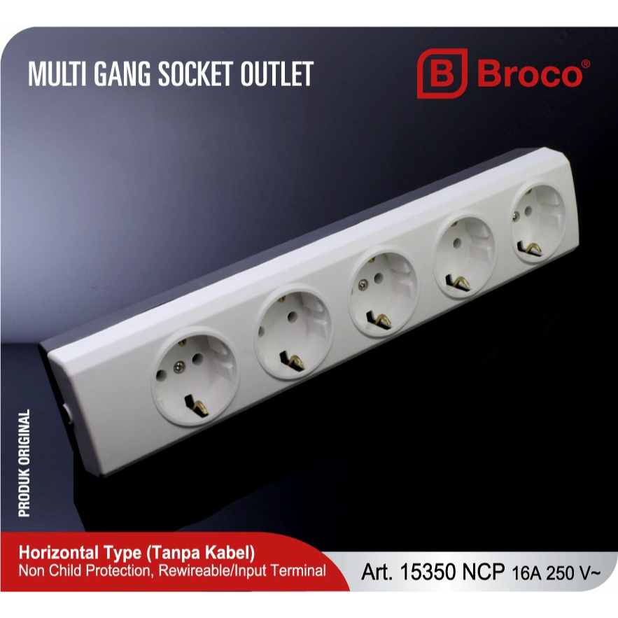 STOP KONTAK BROCO 5 LUBANG / TERMINAL / COLOKAN LISTRIK BROCO