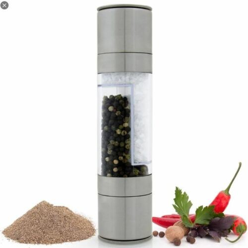 One Two Cups Penggiling Biji Lada 2 in 1 Spices Pepper Grinder 200ml - OT-22 - Silver