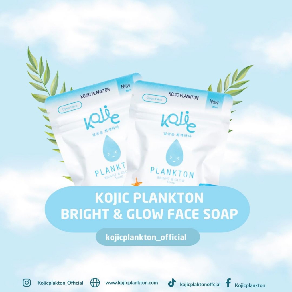 KOJIC PLANKTON BRIGHT &amp; GLOW | 40gr FACIAL SOAP dan 90gr BODY SOAP