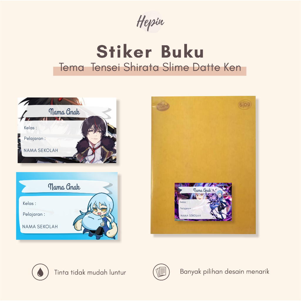 

(30pcs)bisa custom/ready/Stiker dan label buku pelajaran edisi TENSEI SHITATA SLIME DATTA KEN/stiker buku anime