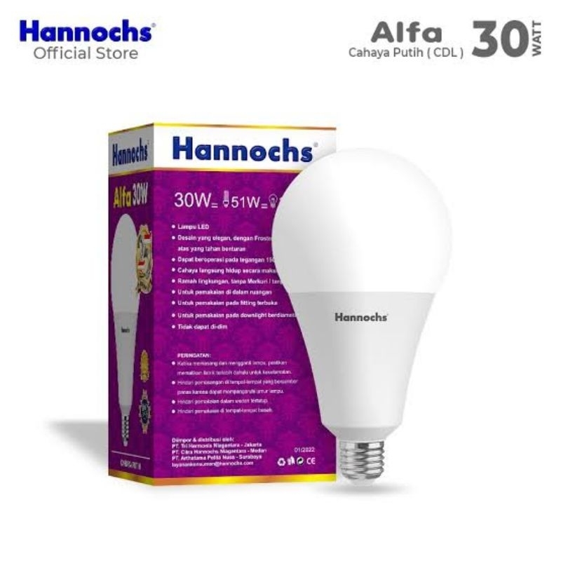 Lampu hemat energi LED 30 Watt Alfa hannochs Putih