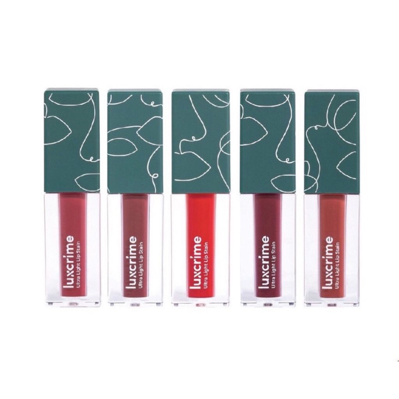 Luxcrime Ultra Light Lip Stain Original - NEW Chiffon Persimmon Latte Chrimson Wine Flamingo Apricot Rose Sand Amber Glasstonberry Lip Tint Liptint