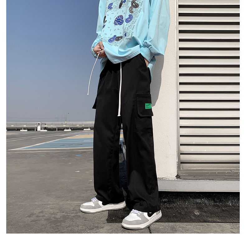 celana kargo pria korean style straight pants celana cargo jumbo pria  hitam celana oversize pria celana cargo panjang pria