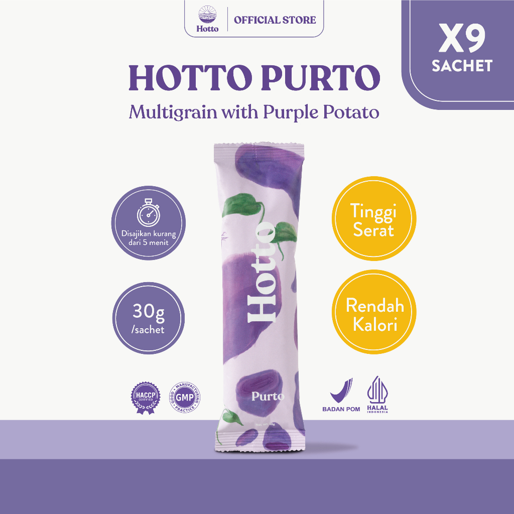 Hotto Purto Multigrain with Purple Potato Isi 9 Sachet Minuman Kesehatan
