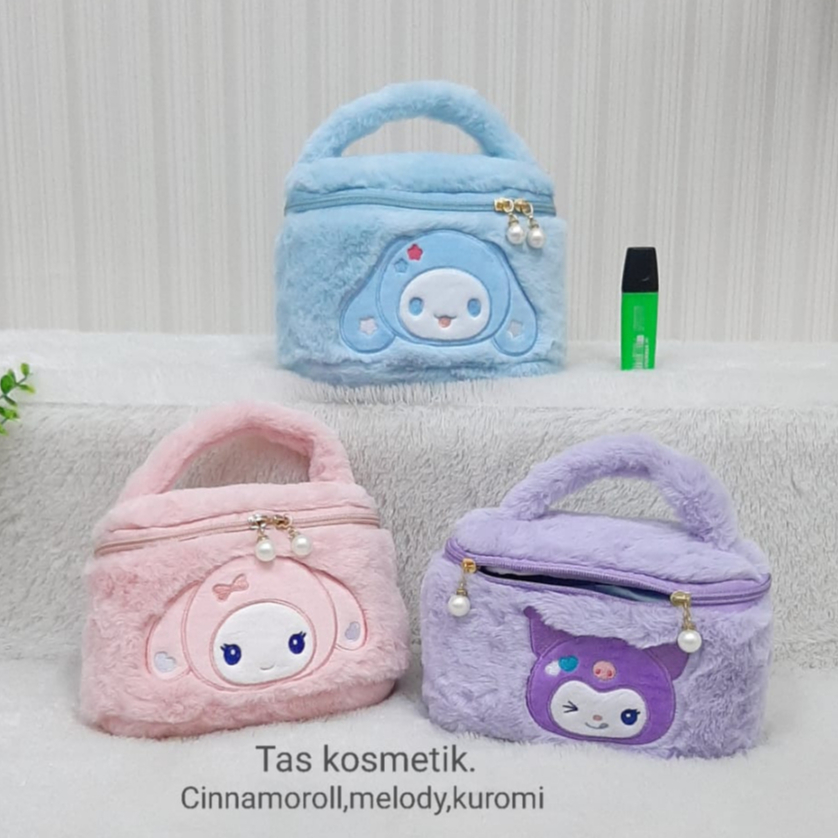 Tas Tenteng Kotak Kosmetik Kuromi,Melody Size 15cm/tas kosmetik/tas tenteng lucu/