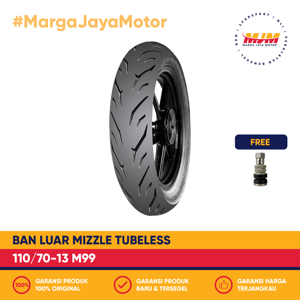 Ban Luar Mizzle M99 110/70-13 Tubeless Free Pentil