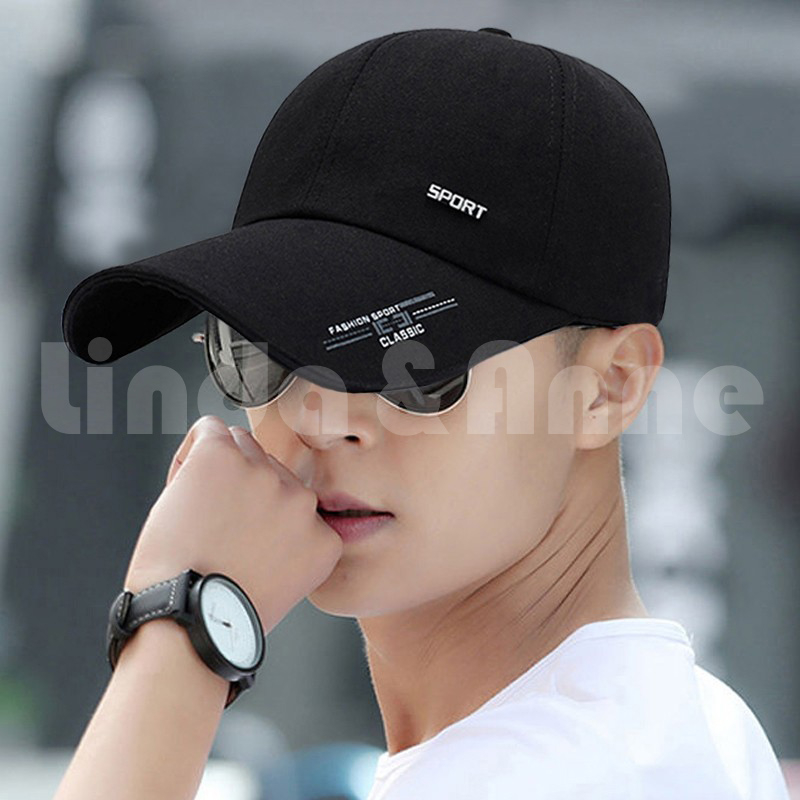 Topi Baseball Ring Anting Bordir K-Pop - Topi Anting Korea Tindik Pria &amp; Wanita