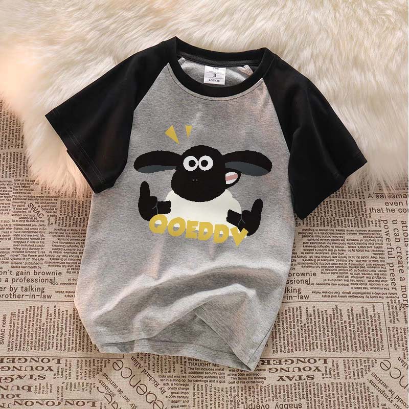 Kaos Baju Raglan Wanita Korean Style Little Black Sheep Baju Oversize Wanita Baju Atasan Wanita