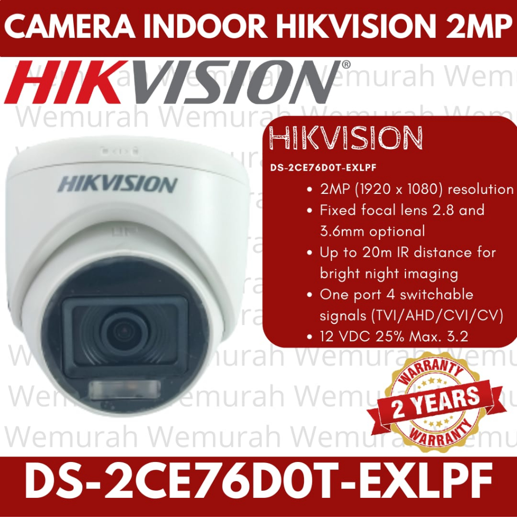 Kamera CCTV Indoor HIKVISION 2MP  - CCTV indoor 2MP