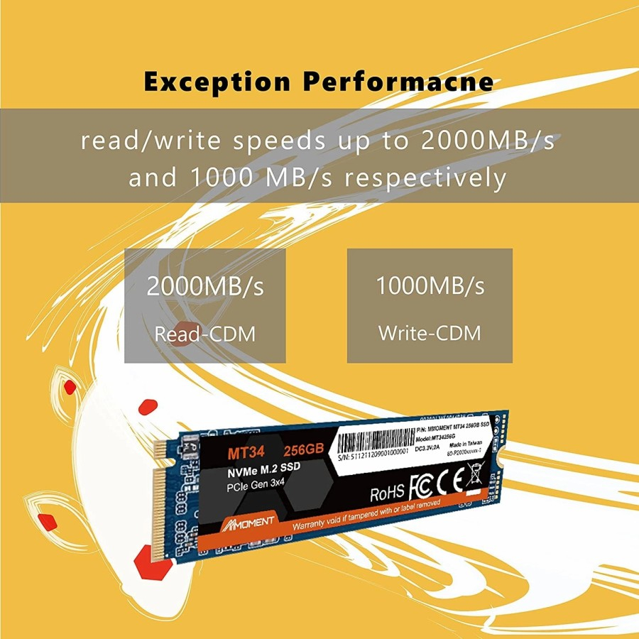 Moment Nvme SSD MT34 256GB / 512GB / 1TB M.2 2280