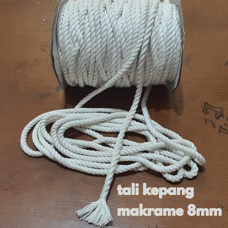 Tali makrame/tali kepang/tali rumbai 8mm Bahan semi katun