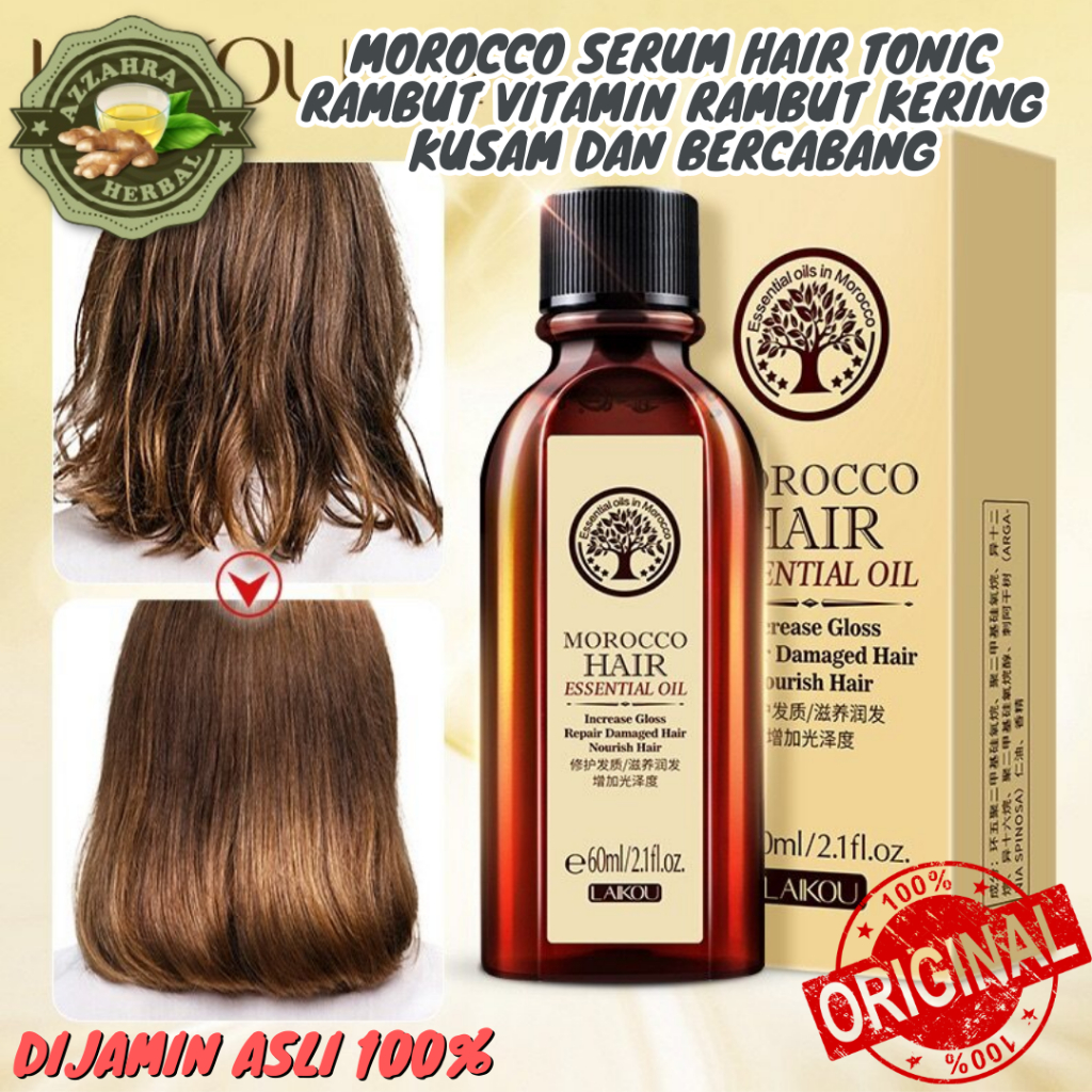𝐎𝐑𝐈𝐆𝐈𝐍𝐀𝐋 MOROCCO Serum Hair Tonic Anti Hair Fall Serum Rambut Rontok Vitamin Rambut Kering Kusam dan Bercabang