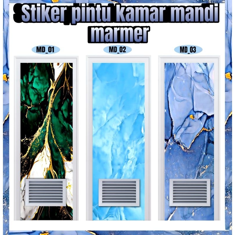 stiker pintu kamar mandi motif marmer