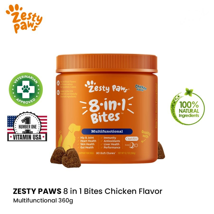 Zesty Paws 8 in 1 Bites Multifunctional Supplement - Multivitamin Dog Super Premium
