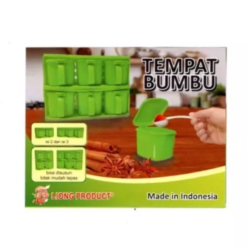 TEMPAT KOTAK BUMBU HIJAU 2 IN 1 3 IN 1