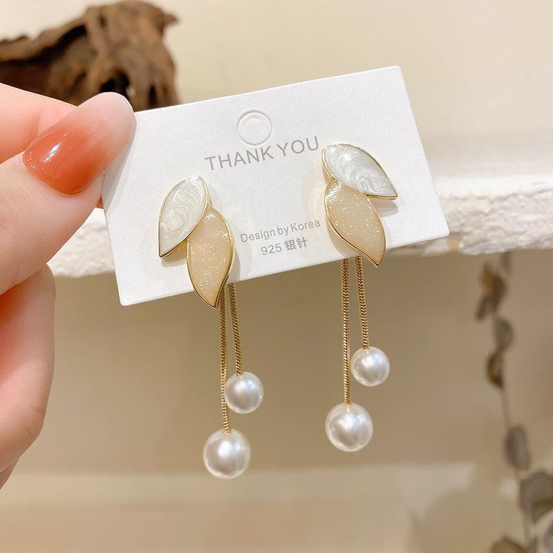 Anting Wanita Rumbai Mutiara Korea Elegan Fashion Style Premium