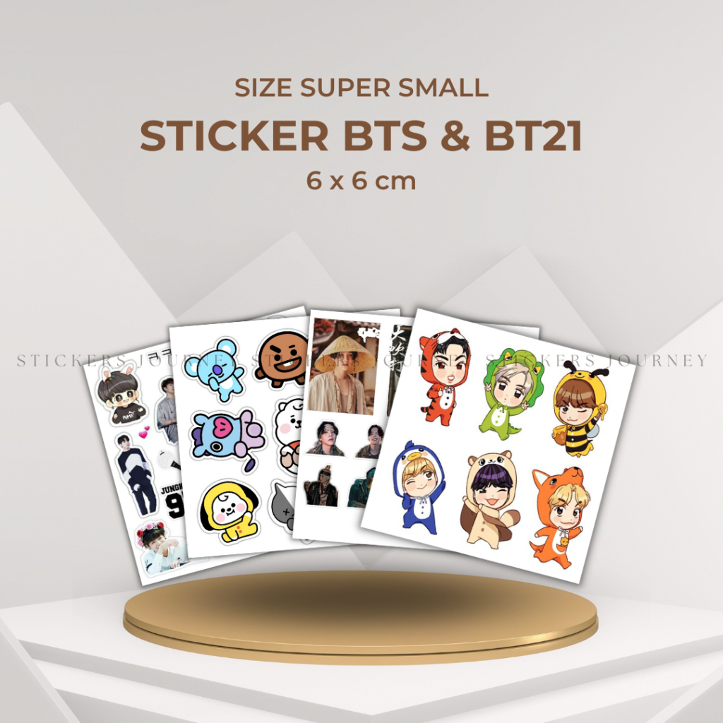 

Sticker BTS BT21 BT5 Aesthetic Stiker Aesthetic Deco Planner Album Scrapbook Journal Freebies Notes DIY Sticker Size Super Small 6 x 6 cm