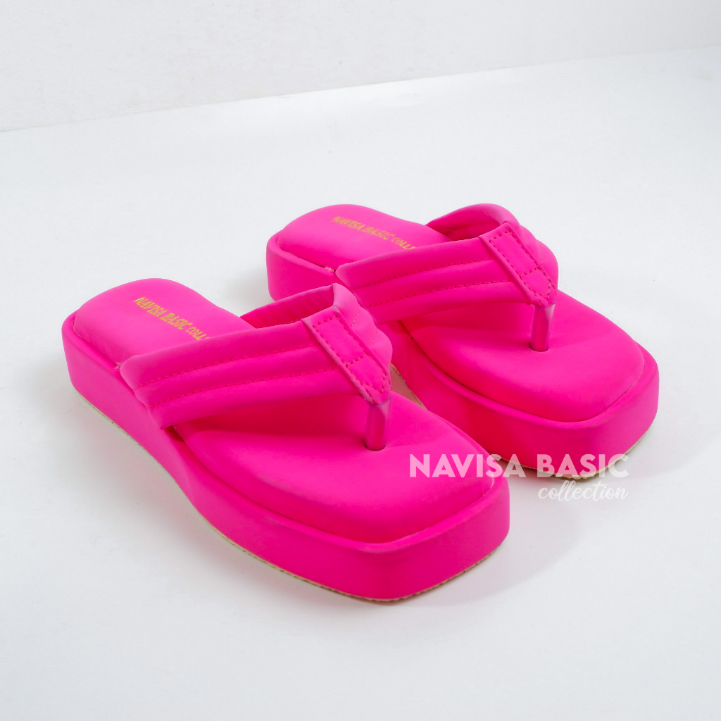 Sandal Wanita puffy platform Empuk Navisa Basic Collection Damelia bella shoes Grend love Winod Pluvia