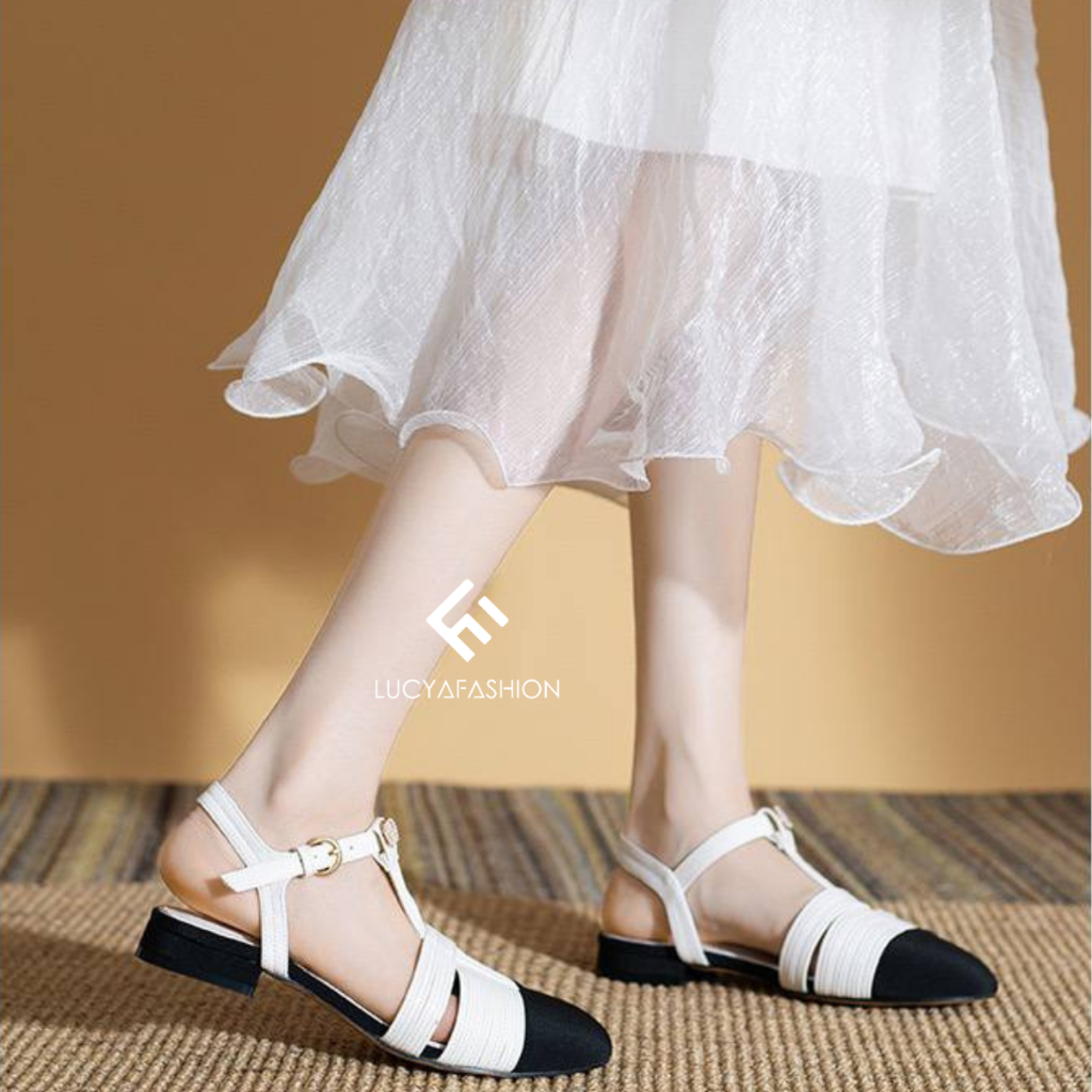 0227 Sandal Wanita Kekinian Flat Shoes Import Slingback Terbaru Tali Belakang Gratica