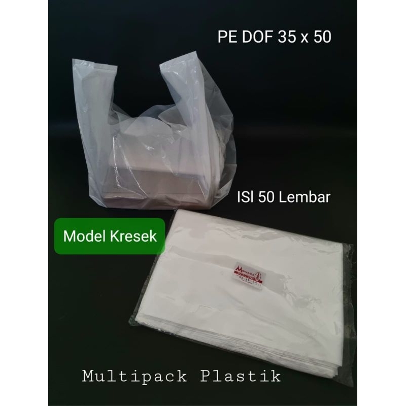 KANTONG PLASTIK/ KRESEK PE DOF UKURAN 35 X 50 ISI 50 LEMBAR