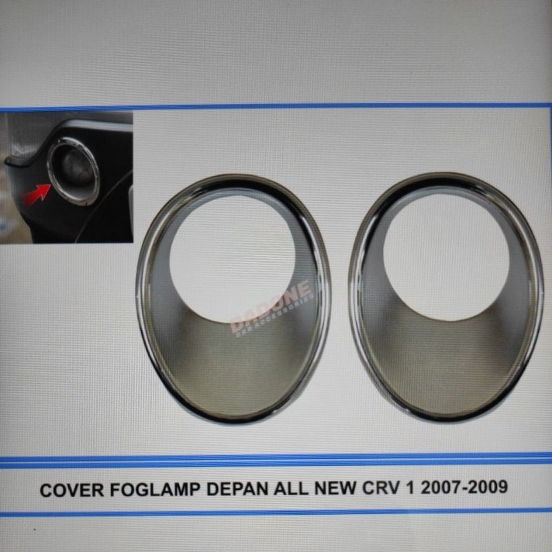 cover ring lampu foglamp bumper depan mobil honda all new crv CR-V 2007 2008 2009 gen 1 chrome crome