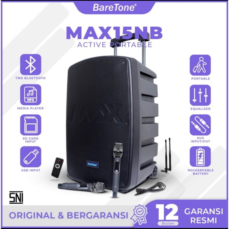 Speaker portable Baretone 15" 15NB