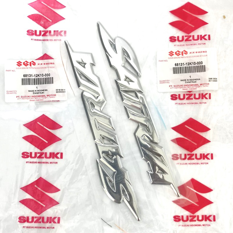 Stiker Logo Emblem Satria Fu Fi Injeksi Asli Suzuki SGP 68131-12K10 1pcs