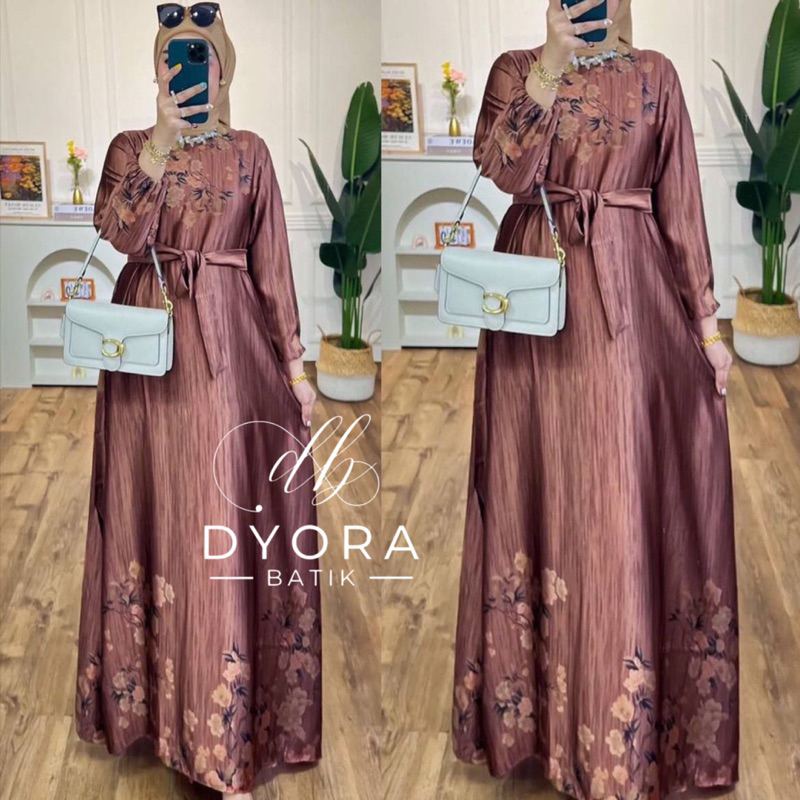 Gamis Maxmara Wilona M/L/XL/XXL/JUMBO Koleksi Raya Premium Cantik Elegan