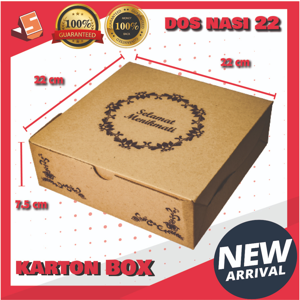 

Kardus Karton ukuran 22 / KM Kardus Makan / Dos nasi / Kardus Nasi / Karton Box / Rice Box