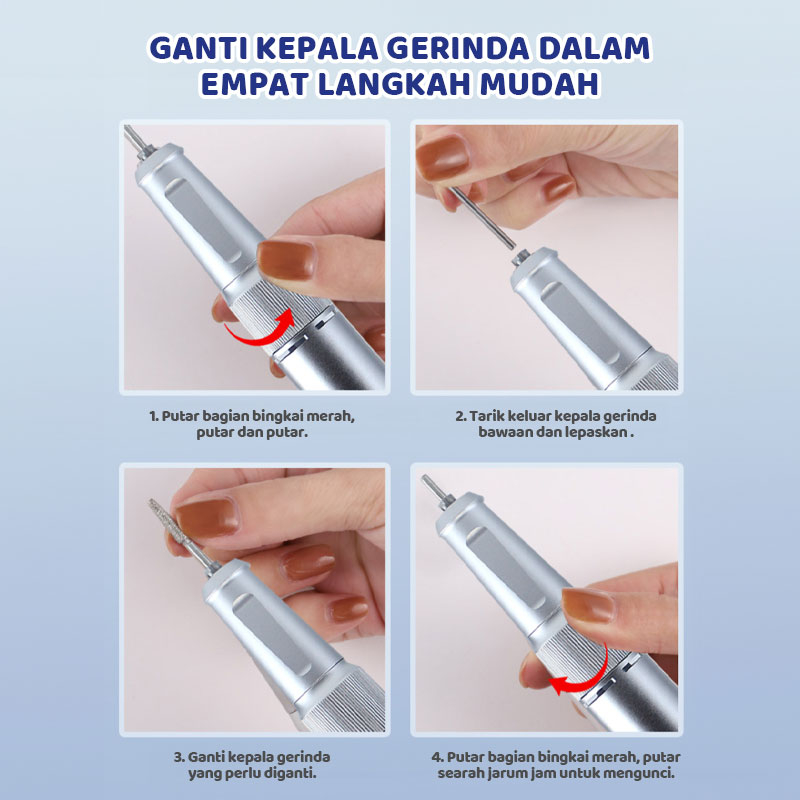 Kaikki Alat Kikir Kuku Elektrik Portable Rechargeable Nail Drill Polisher Grinding Untuk Manicure