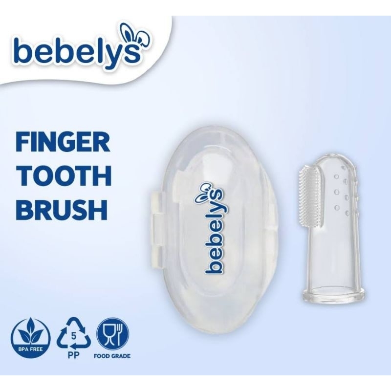 Bebelys Baby Silicone Finger Toothbrush With Case - Silikon Sikat Gigi Lidah Anak Bayi + Box - Silicone Tooth Brush Dengan Kotak Simpat