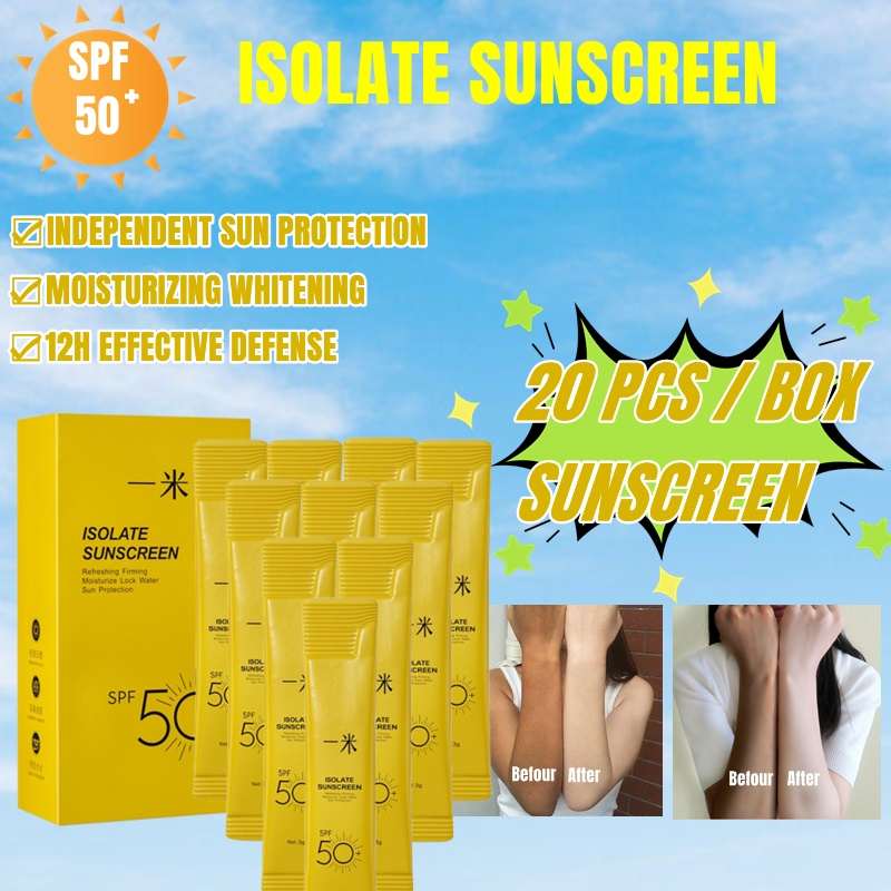 LAMEILA SVMY Sunblock | Isolate Sunscreen SPF50+ PA+++Sunscreen Gel Sachet 20pcs/Box