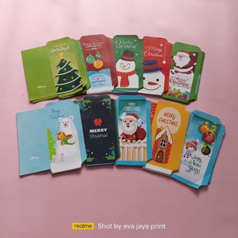 

(100 LEMBAR) BISA PILIH MOTIF AMPLOP NATAL JUMBO FREE PLASTIK