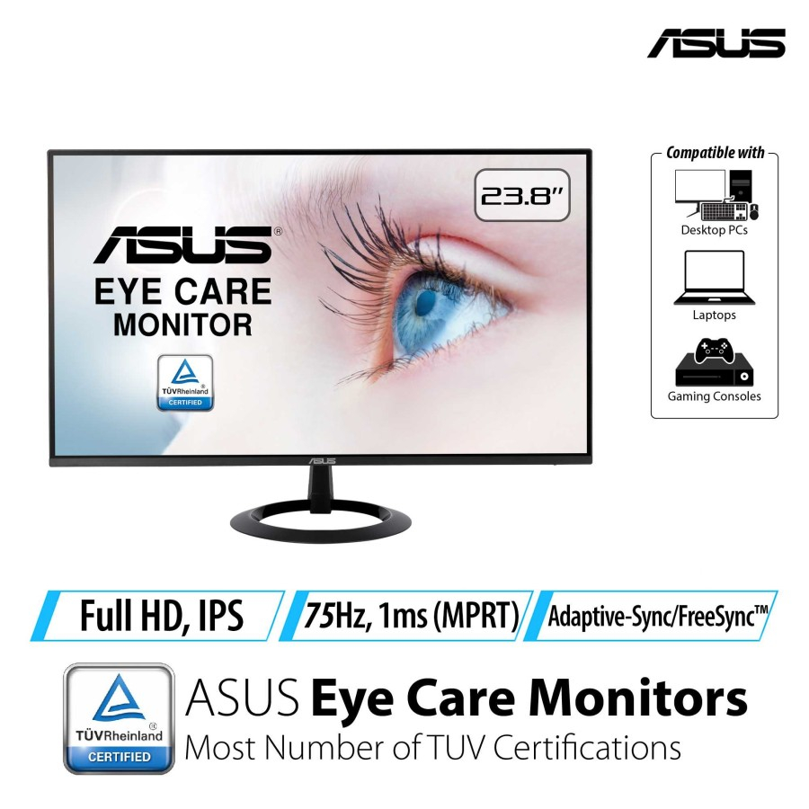 Monitor LED Asus VZ24EHE 24&quot; IPS Full HD 1080p 75Hz Frameless Eye Care