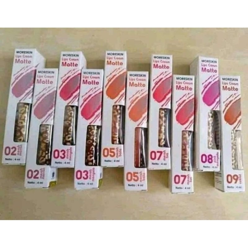 MORESKIN LIP CREAM MATTE lipcream LC01MN LC02MRON LC03MM LC05MT LC07MB LC08PN LC09CM LC33ND