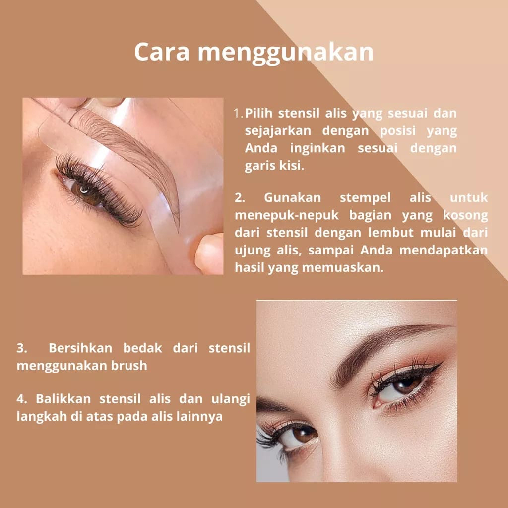 ✿ELYSABETHME✿  FEALI Eyebrow powder ki set cetakan alis eyebrow stamp