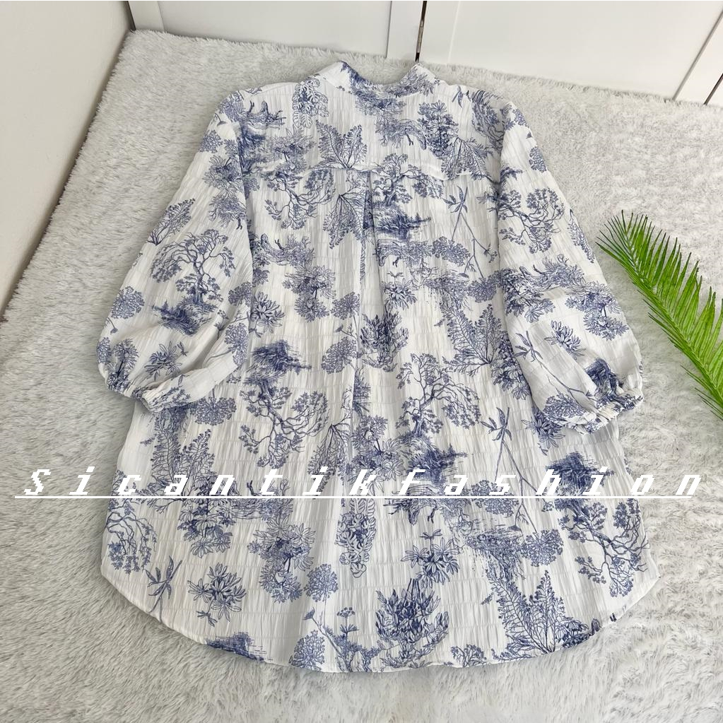 Blouse Cotton Crinkle Premium / Blouse Kekinian /Blouse Belah Samping / Blouse Korean Style