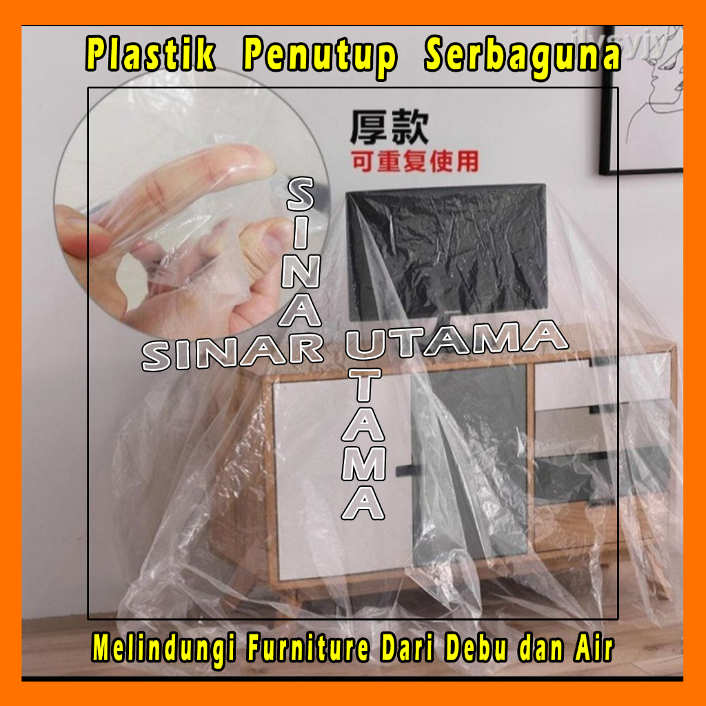 Plastik Penutup Furniture Tutup Renovasi Rumah Plastik Bungkus Pembungkus Perabot Perabotan Funitur Meter Meteran Kasur Ranjang Tempat Tidur Sofa Lemari Kitchen Set G