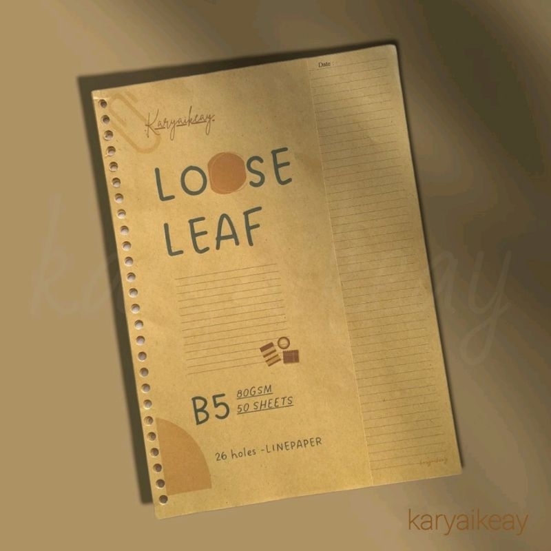 

PER 10 LEMBAR LOOSE LEAF KRAFT COKLAT B5 , A5 80 GSM ISI BINDER REFILL