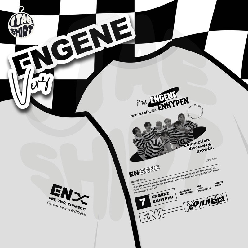 ENHYPEN T-SHIRT | ENHYPEN KAOS | ENGENE vers - White T-Shirt | KAOS ENHYPEN | Heeseung | Jake | Jay 