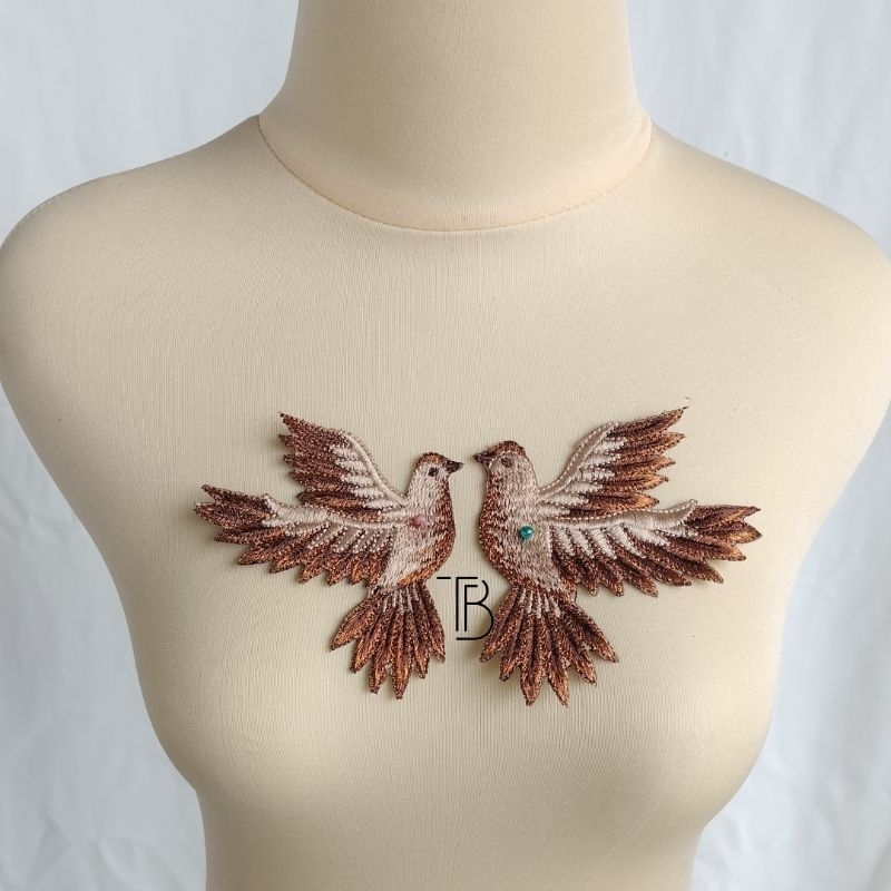 bordir aplikasi burung code suren