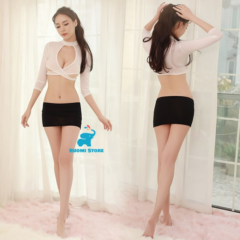 Lingerie Sexy Hot Cosplay Sekretaris Set Seragam Kantor Office 1114