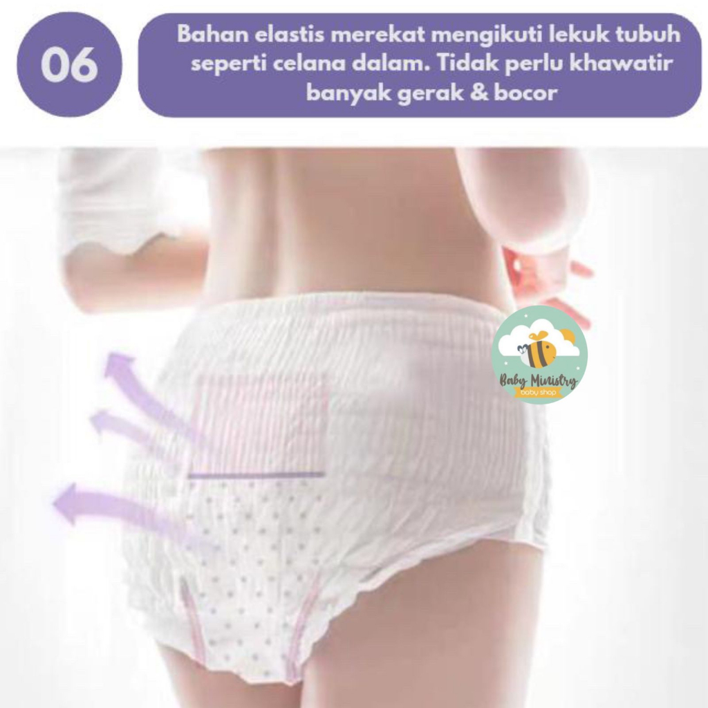 OCHEERS Sanitary Napkins Pants 1 Pack Isi 2 - Celana Menstruasi / pembalut bersalin nifas / pembalut menstruasi bentuk celana / hypoallergenic / katun lembut / SAP diapers / popok celana / anti bocor