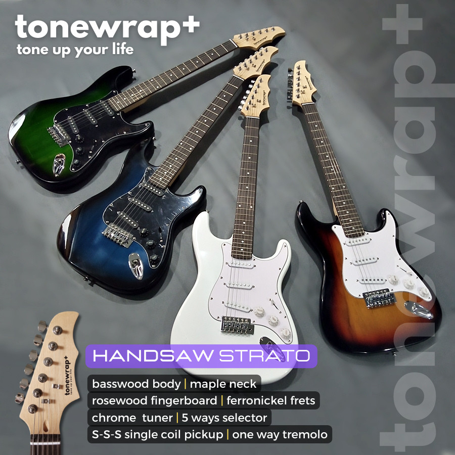 Gitar Listrik TONEWRAP+ Handsaw Strato Series 39" Ori Premium Quality