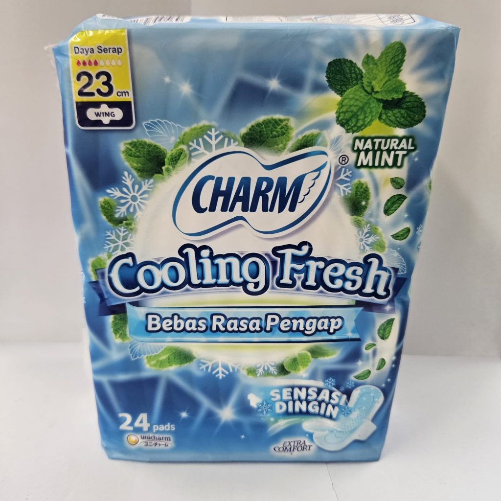 Charm Pembalut Wanita Cooling Fresh 23 cm Wing isi 24