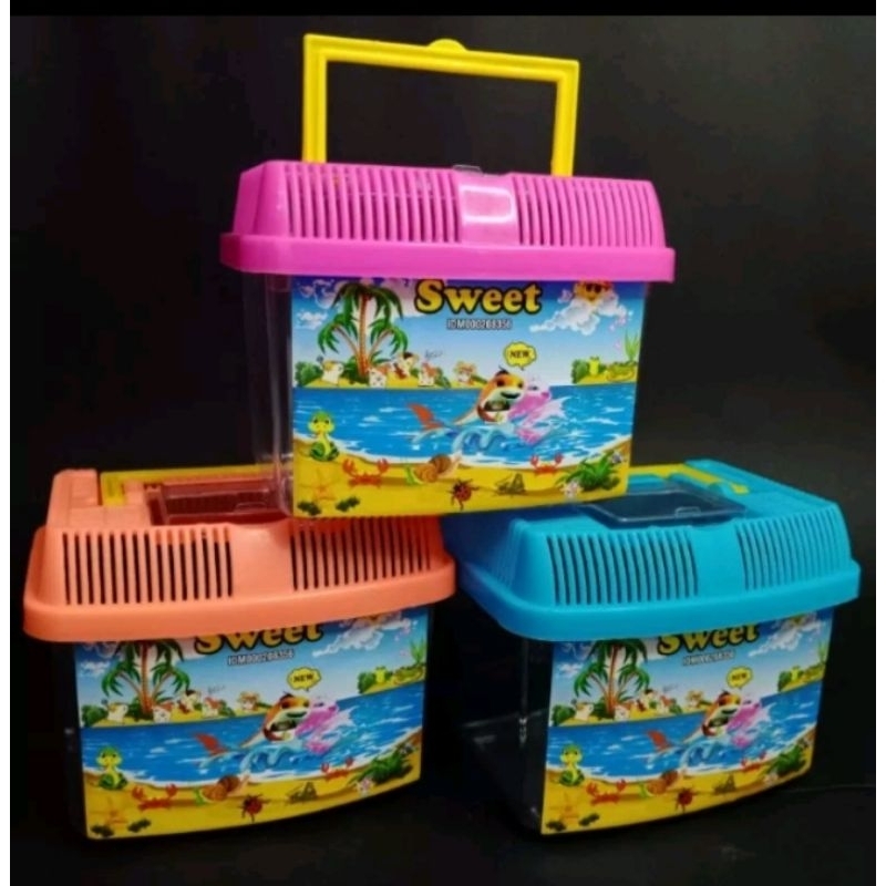 sweet terarium kandang akrilik hamster kura-kura mancit dan hewan kecil lainnya