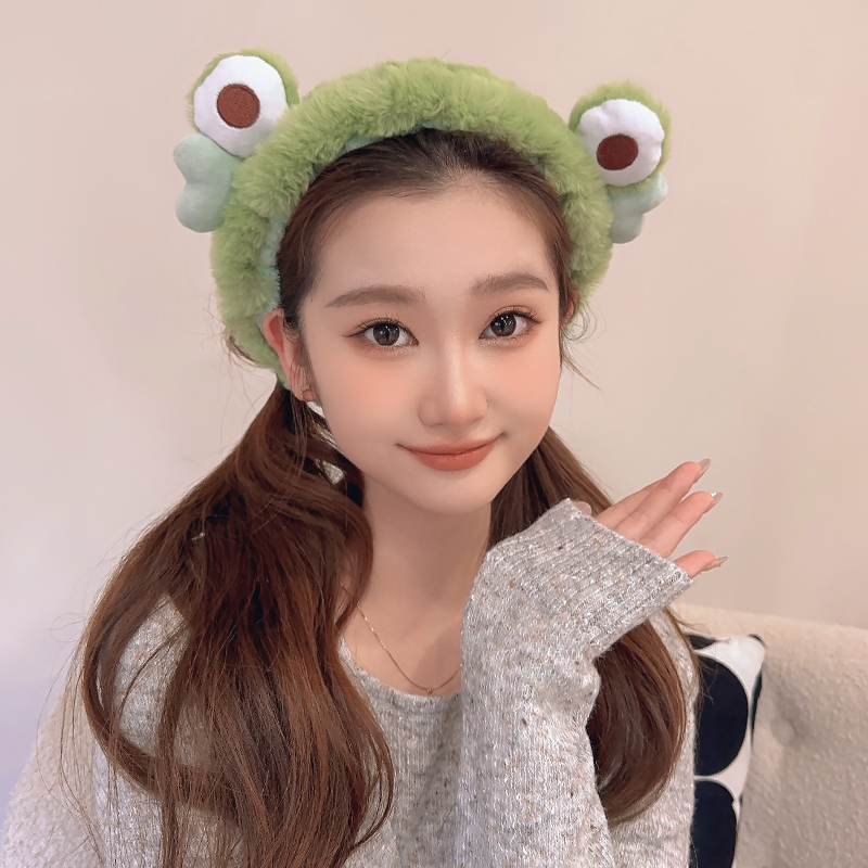 COD❤️Bando Lucu Frog Wanita Korea Headband Kartun ikat kepala Musim Gugur Musim Dingin Mewah Kepala Hoop Katak Menggemaskan Rambut Band Gadis Manis Hiasan Kepala